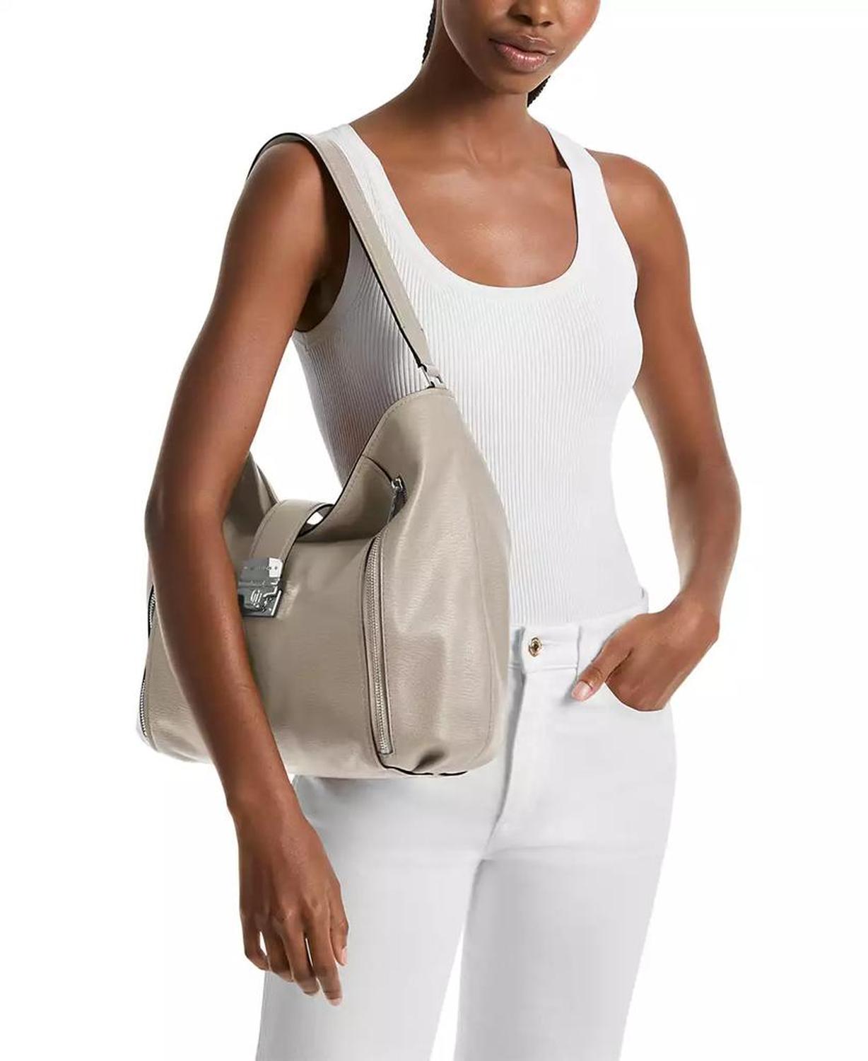 Extra Large Leather Hobo Shoulder Bag