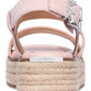 MICHAEL Lynn Leather Buckled Espadrille Sandals