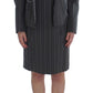 BENCIVENGA Elegant Gray Striped Dress & Blazer Suit Set