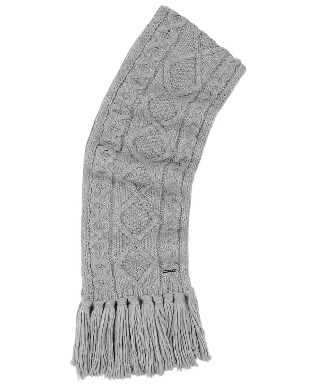 Women's Diamond Cable Fringe Scarf