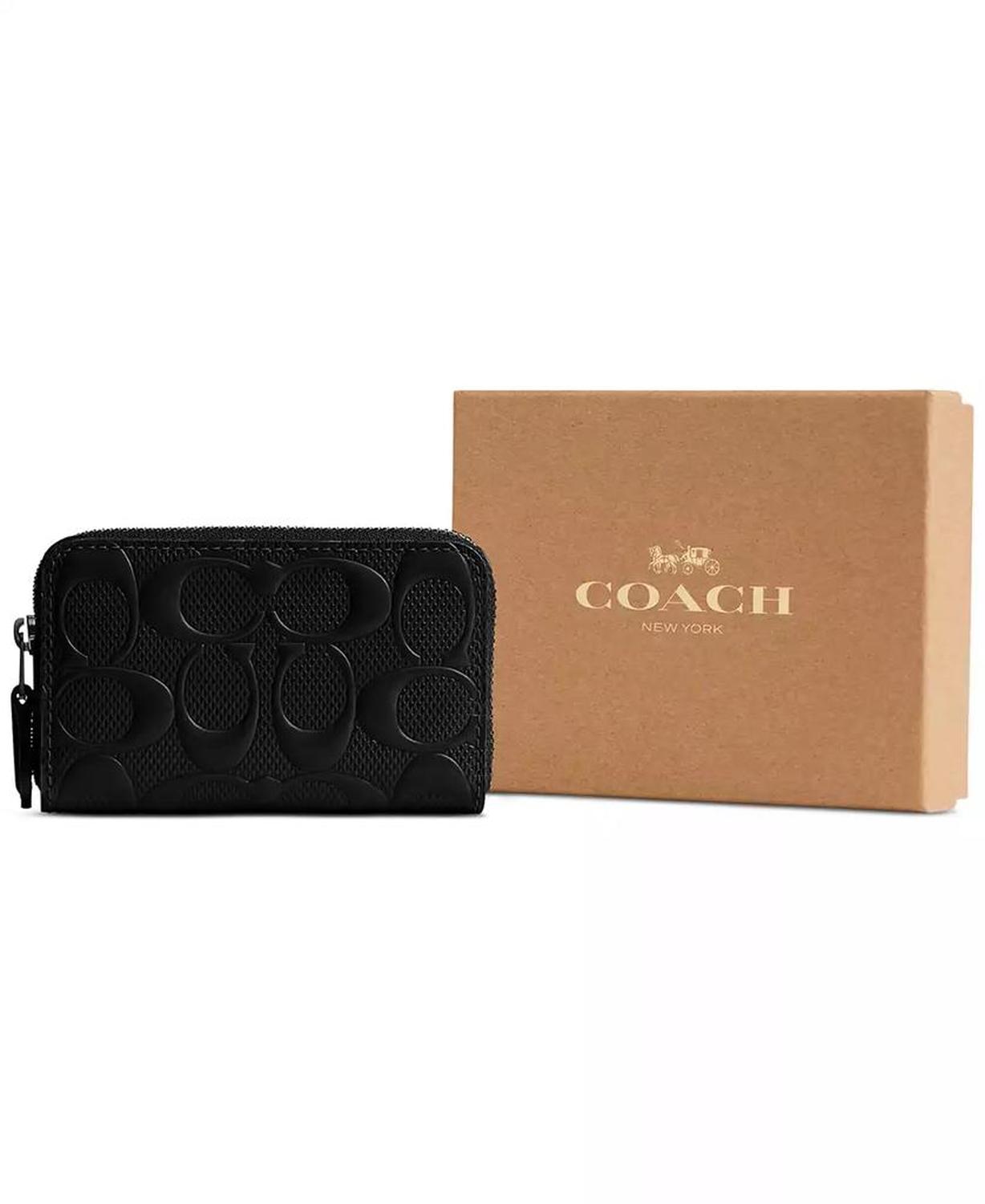 Small Signature Patent Leather Zip Around Wallet