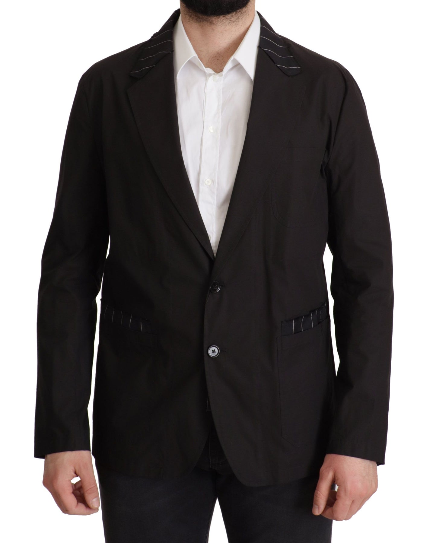 Dolce & Gabbana Elegant Black Cotton-Wool Blend Blazer Jacket