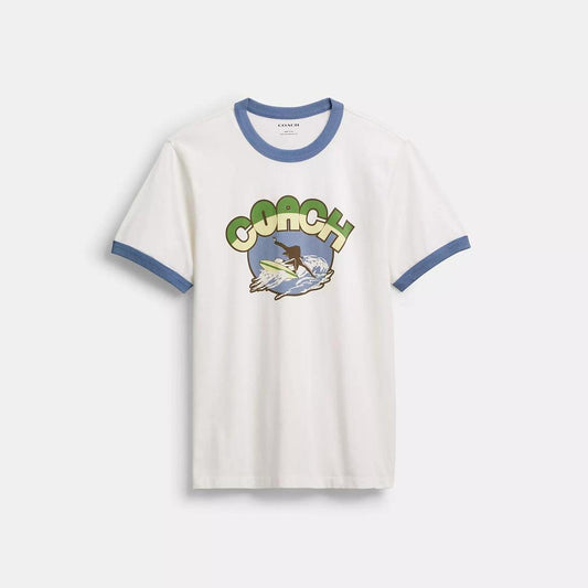 Surf Graphic T Shirt In Organic Cotton