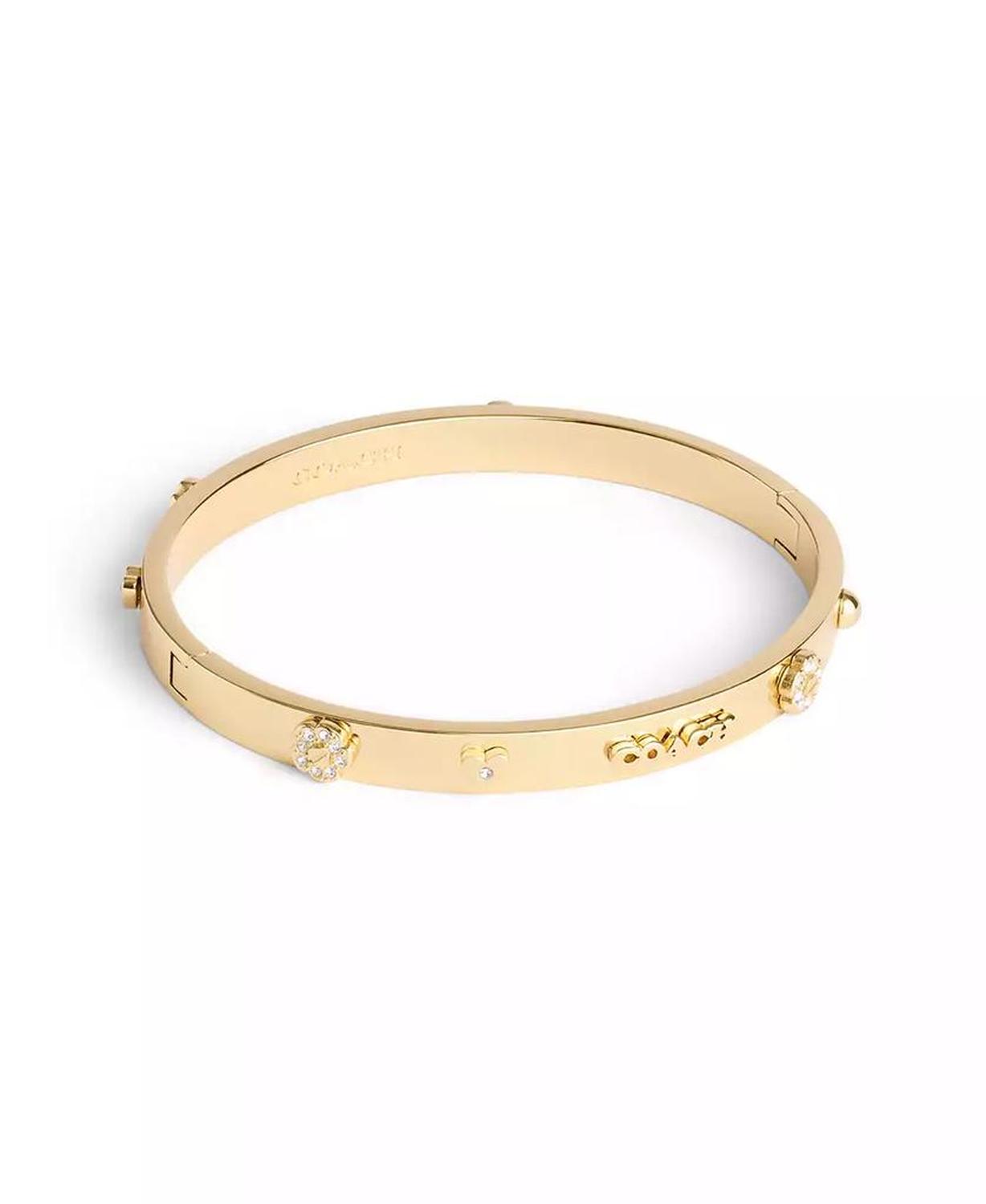 Faux Stone Signature Mixed Motif Bangle Bracelet