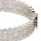 Silver-Tone Spade Flower Lace Thin Bangle Bracelet