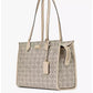Women's Spade Flower Coated Canvas Large Tote Bag