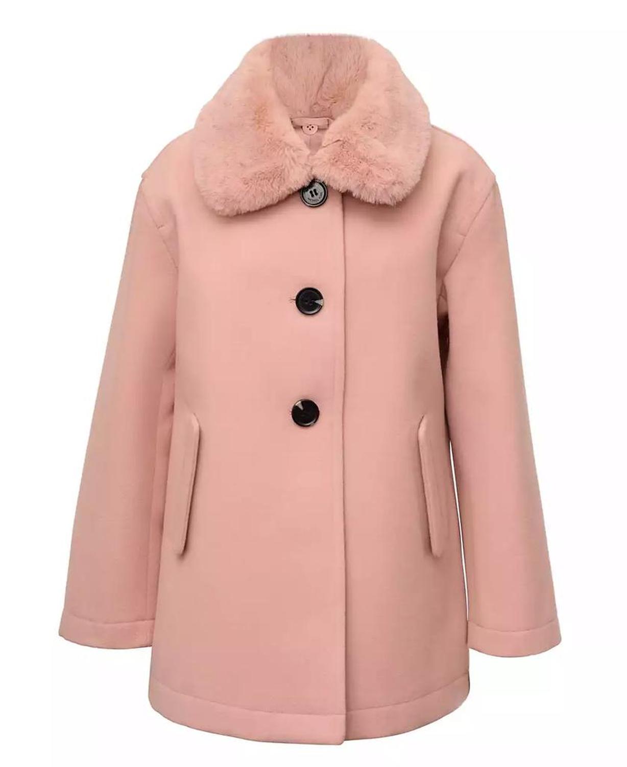 Toddler & Little Girls Faux Wool Jacket