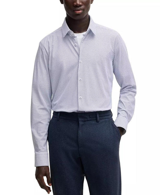 Men's Printed Performance Slim-Fit Dress Shirt