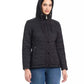 Women's Short Spade Flower Quilted Jacket W/ Hood