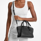 Avril Small Leather and Suede Satchel