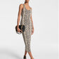 Snake Print Stretch Jersey Racerback Dress