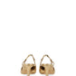 Textured Gold Slingback Pumps With Pointed Toe