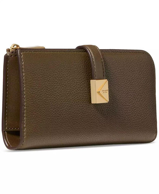 Deco Pebbled Leather Zip Slim Wallet