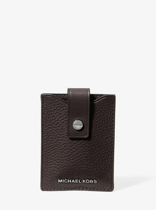 Hudson Pebbled Leather Snap Card Case