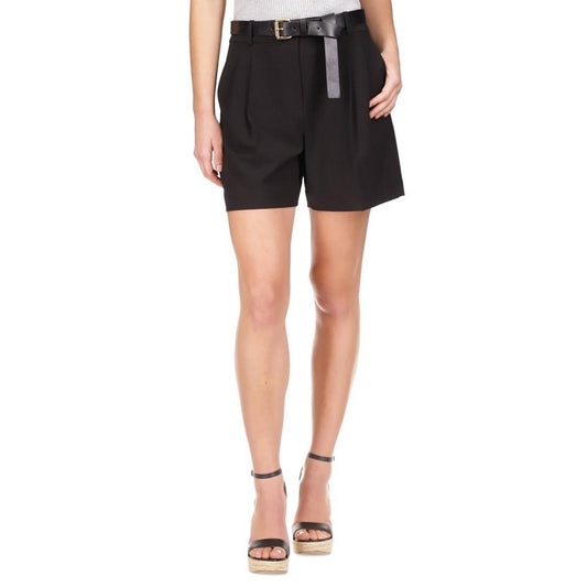 Women's Solid Pleat-Front Shorts