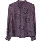 Floral Blouse with Peasant Sleeves in Purple Silk