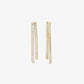 Precious Metal-Plated Brass Baguette Drop Earrings