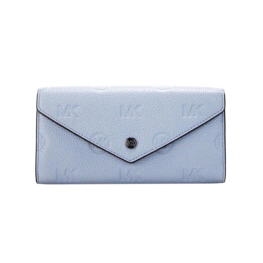 Michael Kors Jet Set Large blue Embossed Envelope Continental Clutch Women's Wallet