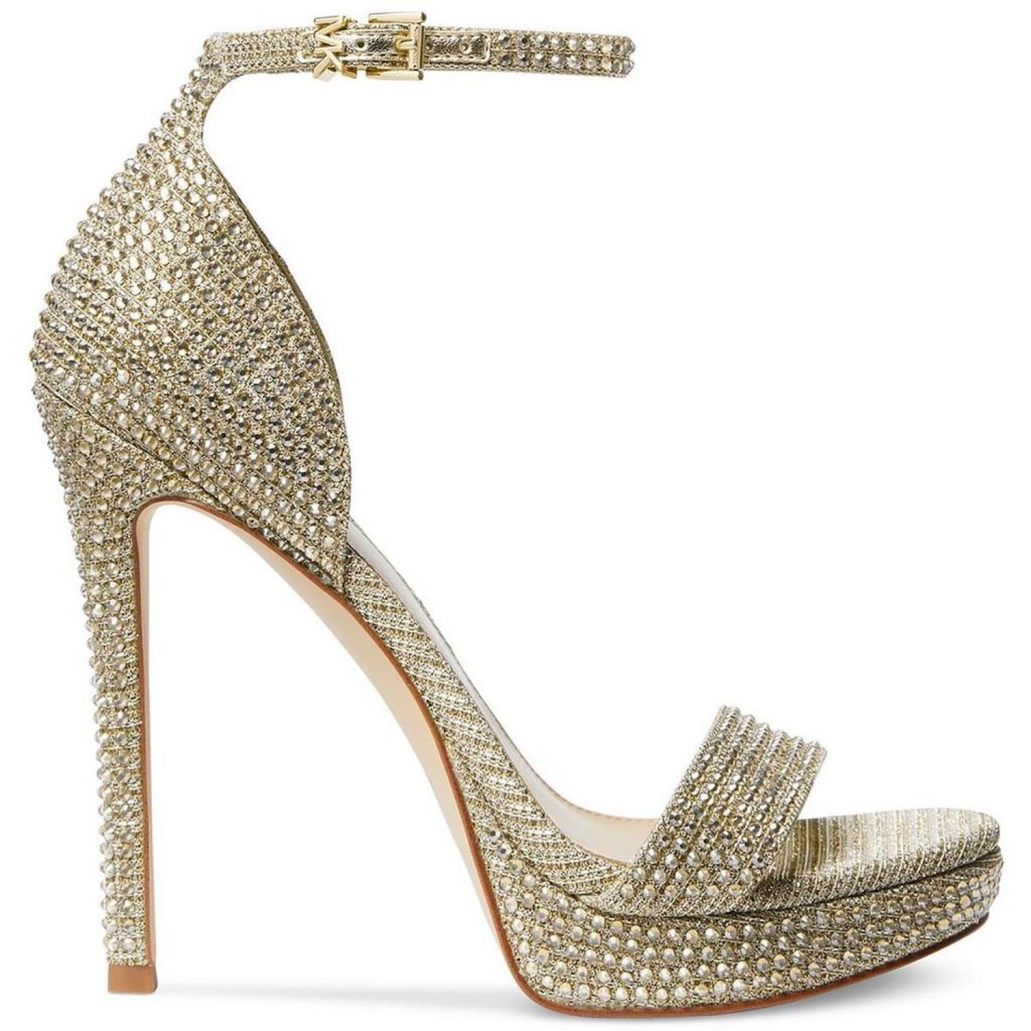 Jordyn Womens Embellished Ankle Strap Platform Heels