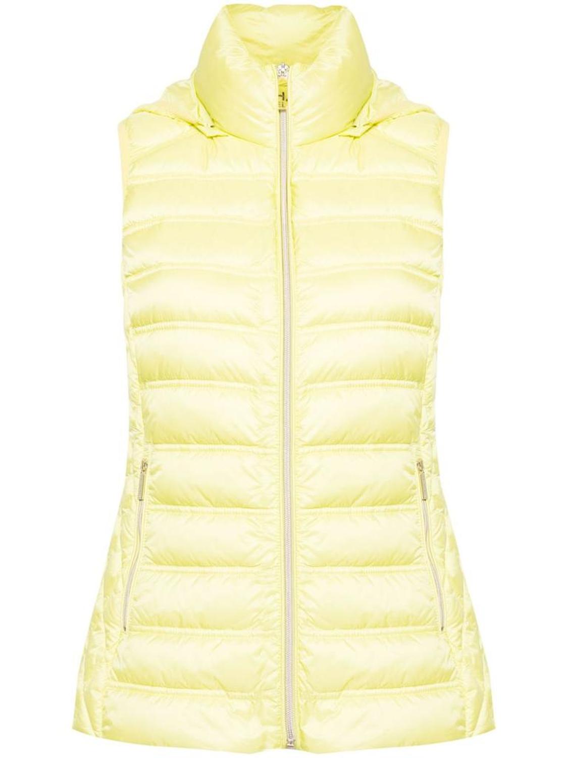 New Michael  Women's Limeade Bright Yellow Down Puffer Vest Outerwear