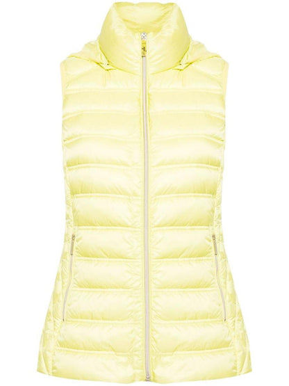 New Michael  Women's Limeade Bright Yellow Down Puffer Vest Outerwear