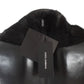 Dolce & Gabbana Elegant Black Mink Fur Shoulder Wrap Scarf