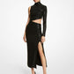 Hand-Embroidered Sequin Stretch Jersey Asymmetric Dress