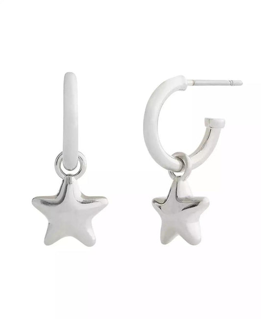 Minimal Star Huggie Drop Earrings