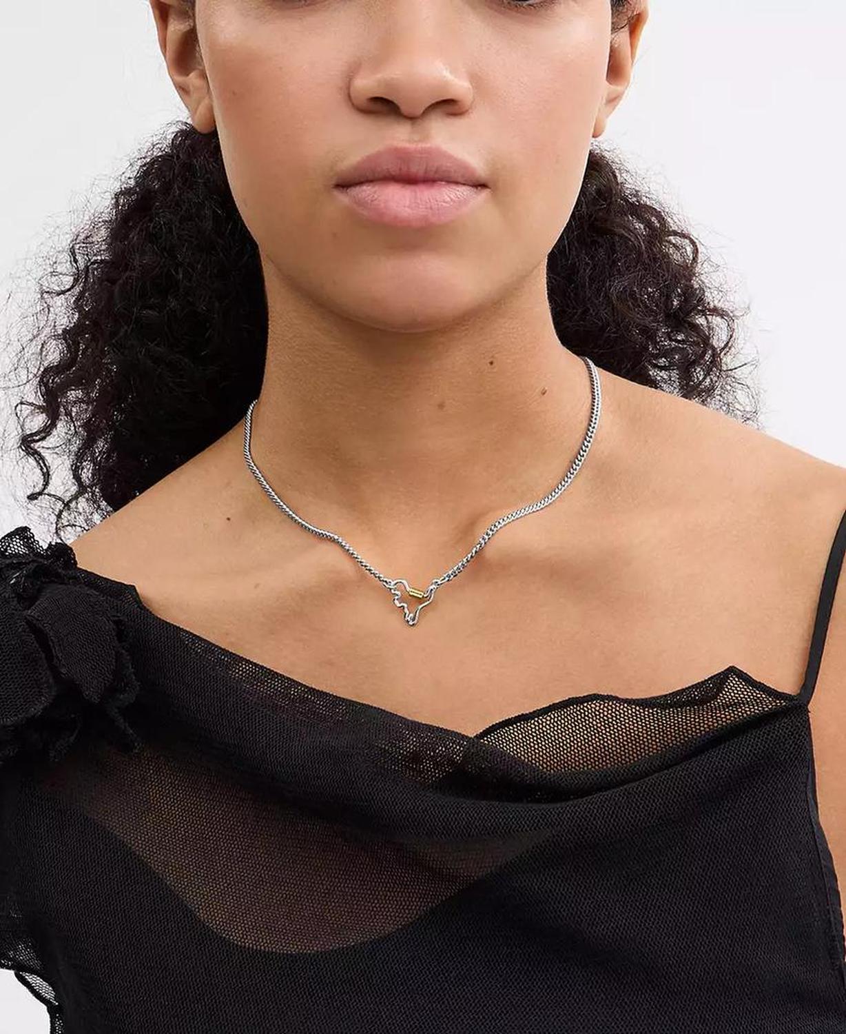 Two-Tone Signature Carabiner Rexy Pendant Necklace