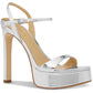 Amara Womens Leather Metallic Platform Sandals