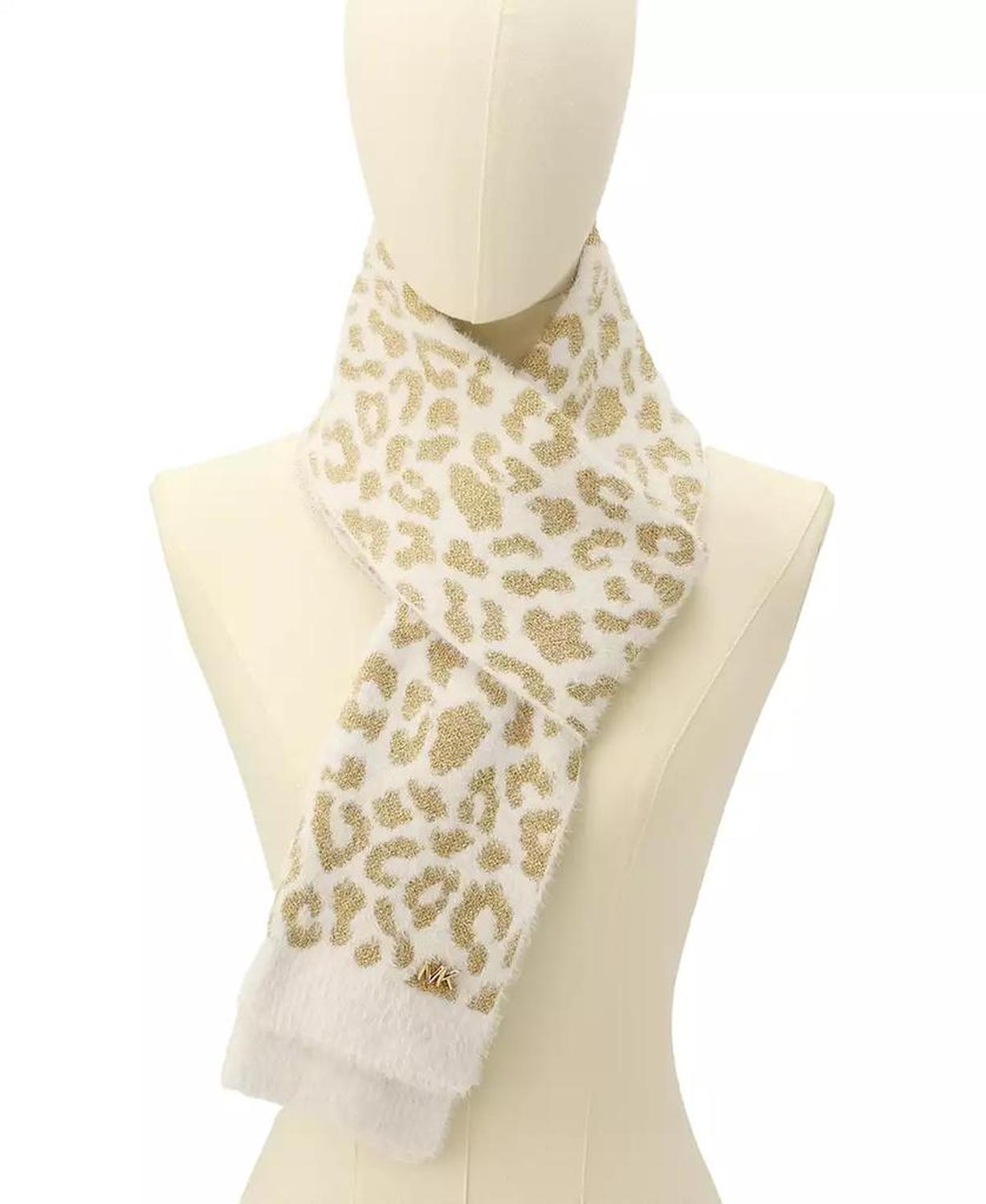 Women's Leopard Metallic Shimmer Scarf