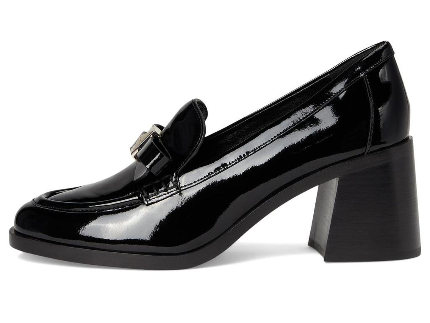 Deco Bow Patent Leather Heeled Loafers