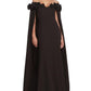 Marchesa Notte Off The Shoulder Cape Gown