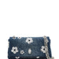 The Sequin Daisy Denim Dual Chain Wallet