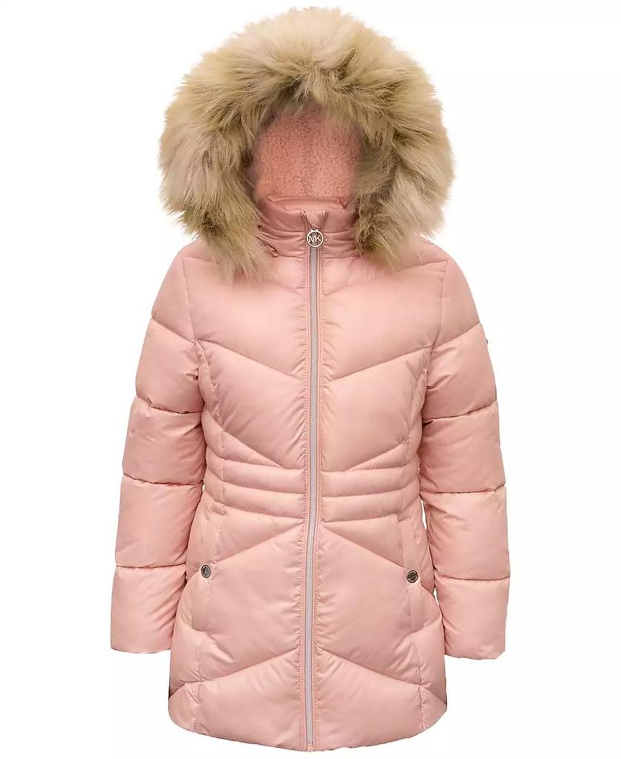 Michael Kors Toddler & Little Girls Stadium Puffer Jacket with Faux-Fur Trim