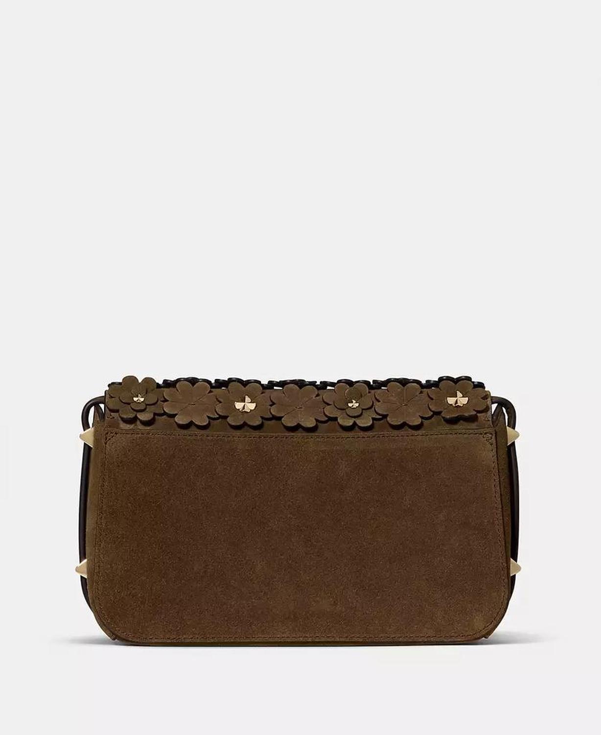 Liv Floral Embellished Suede Crossbody Bag