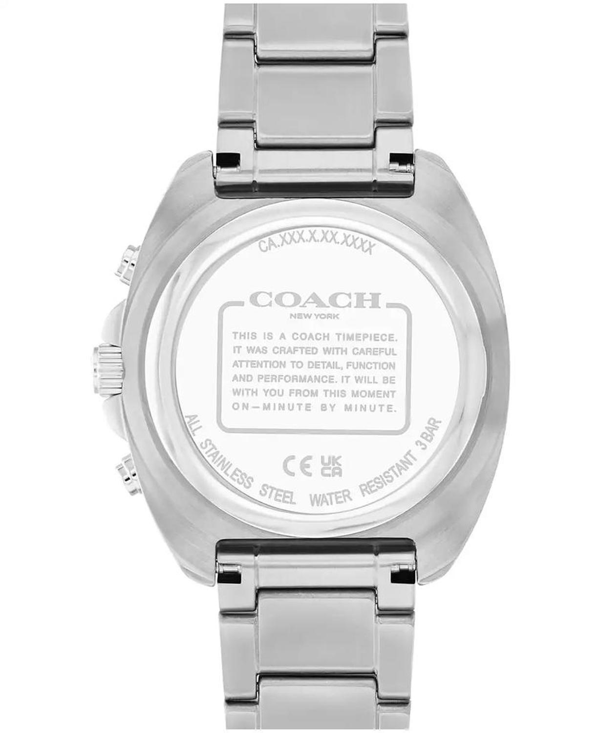 Men's Charter Silver Tone Stainless-Steel Bracelet Watch, 39mm