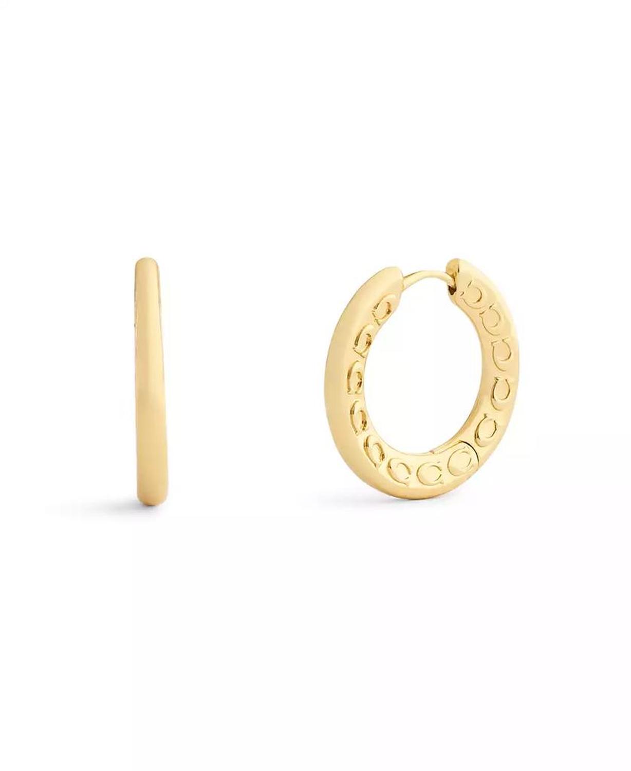 Signature C Minimal Hoop Earrings