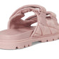 Sculpted C Quilted Washed Denim Double Band Sandals