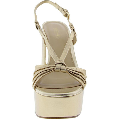 Womens Adjustable Faux Leather Platform Heels