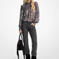 Metallic Paisley Print Georgette Blouse
