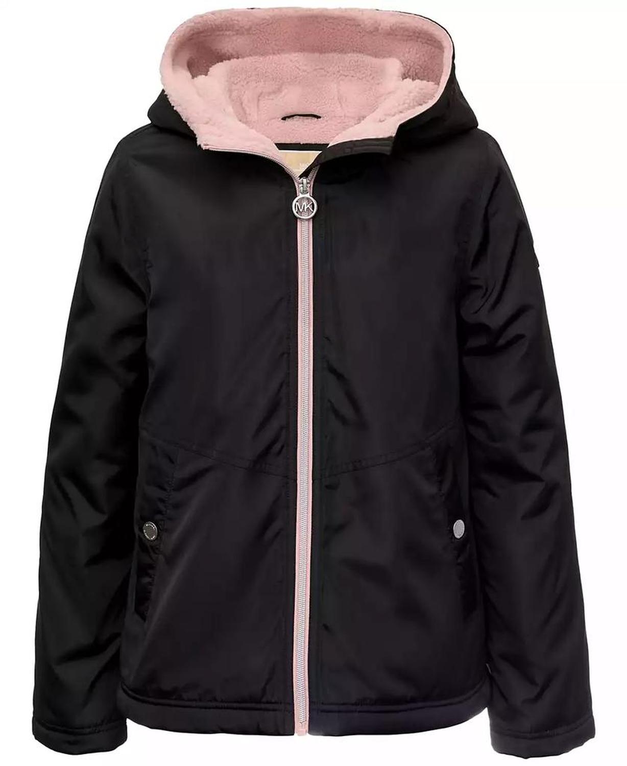 Michael Kors Toddler & Little Girls Fleece-Lined Full-Zip Hooded Rain Jacket