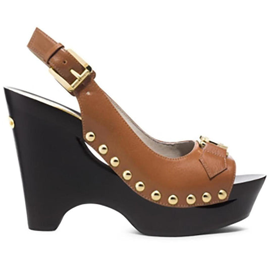 Charm Slimg Womens Studded Leather Slingback Sandals