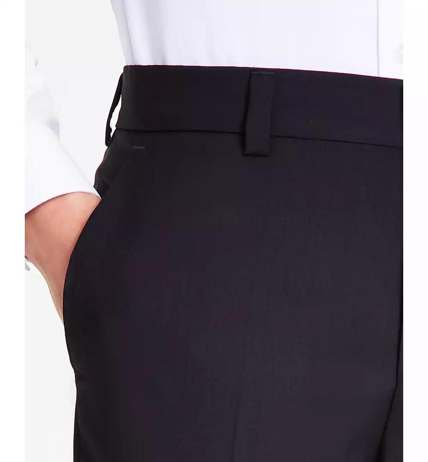 by Hugo Boss Men's Modern-Fit Wool Black Suit Pants