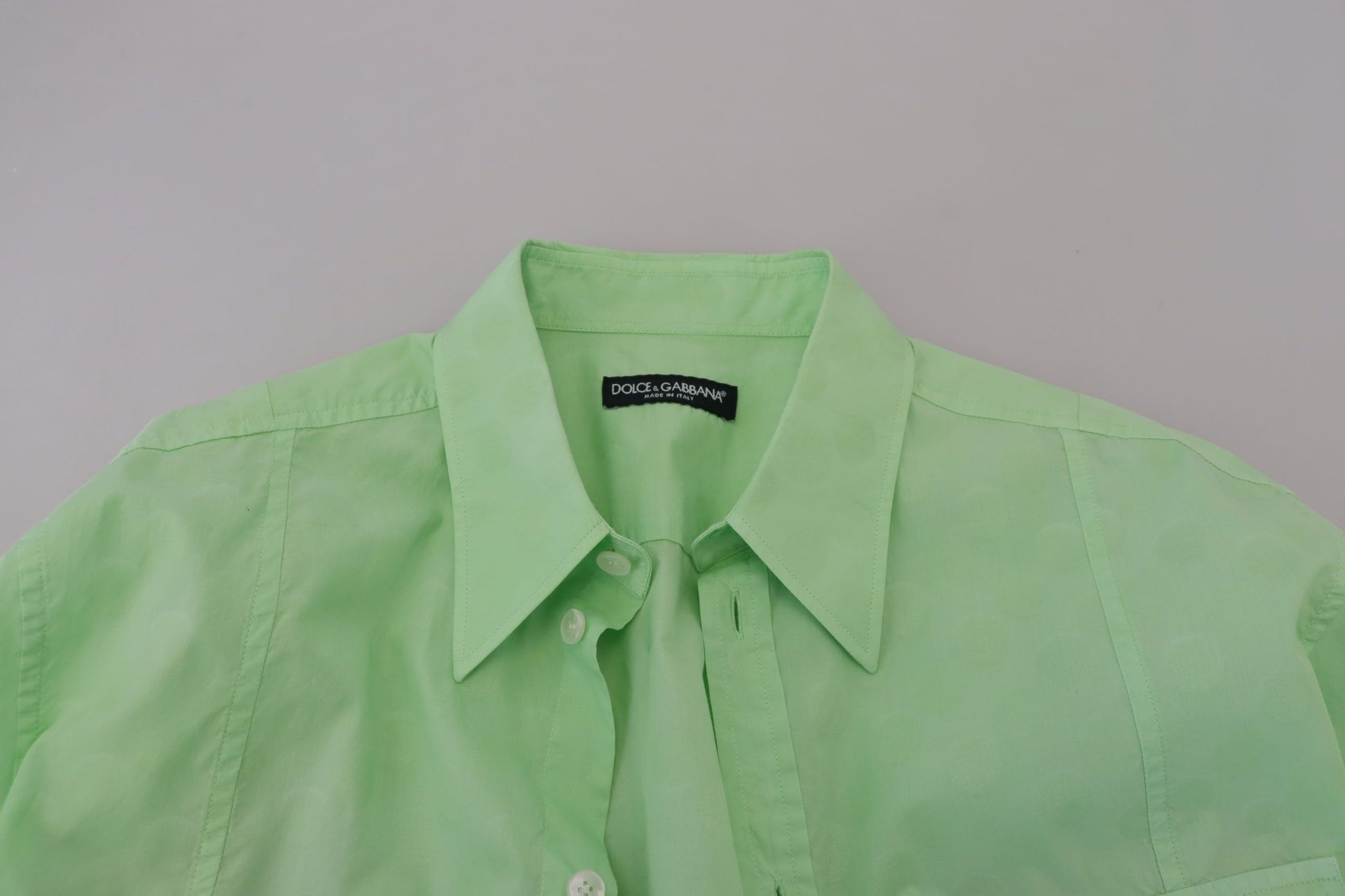 Dolce & Gabbana Mint Green Slim Fit Casual Button-Down Shirt Dolce & Gabbana Mint Green Slim Fit Casual Button-Down Shirt