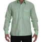 Dolce & Gabbana Mint Green Slim Fit Casual Button-Down Shirt