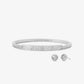 Precious Metal-Plated Brass Pavé Logo Engraved Jewelry Gift Set