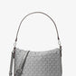 Jet Set Medium Signature Logo Print Woven Pochette Crossbody Bag