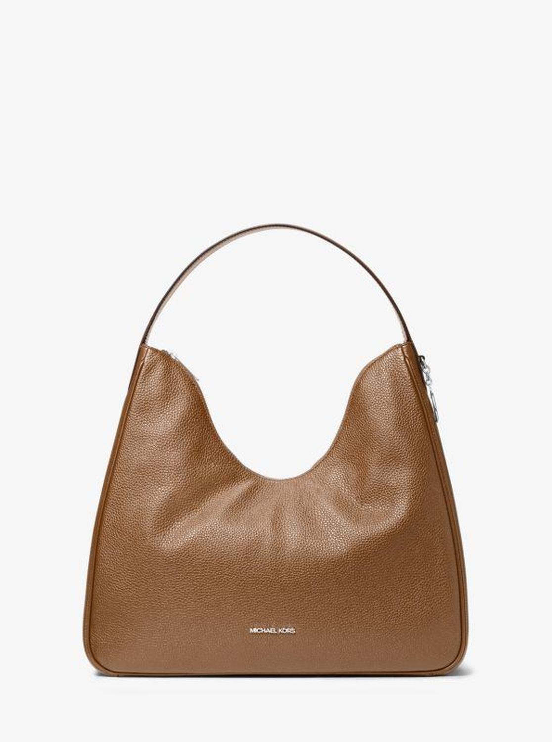 Nayla Medium Pebbled Leather Hobo Shoulder Bag