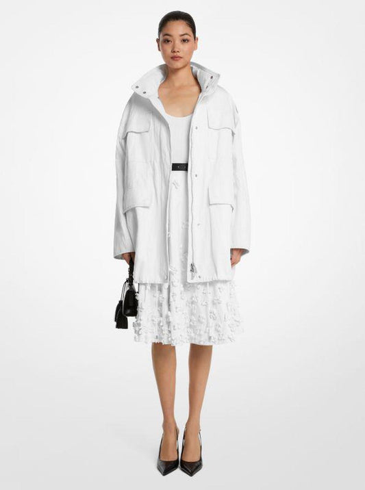 Crushed Cotton Gabardine Oversized Anorak